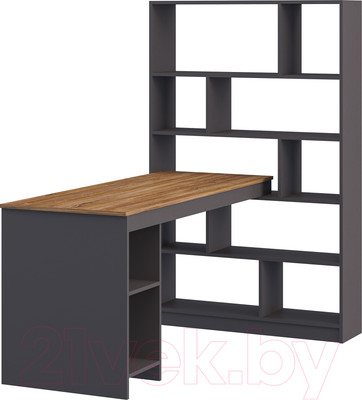 Письменный стол Мебель-Неман Мальма МН-135-26 (1) (дуб вотан/графит)