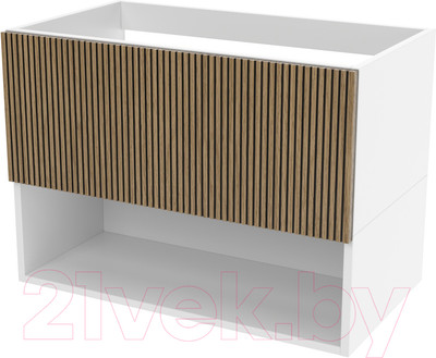 Тумба под умывальник ЗОВ Кито-2 60 / 2K60LW0MRMC (белый/тростник)
