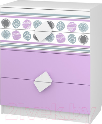 Комод Премиум Рокси (белый/ирис)