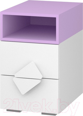 Прикроватная тумба Премиум Рокси (белый/ирис)