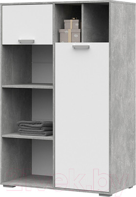 Стеллаж Стендмебель Денвер ШК 03 (белый/ателье светлое)