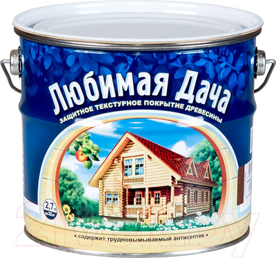 Защитно-декоративный состав Любимая дача Для дерева (2.7л, белый)