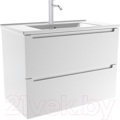 Тумба с умывальником ЗОВ Дион 80 / D80LWP0M9003MKV5-OL80 (белый матовый)