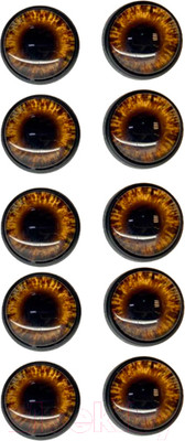 Набор глазок декоративных ХоббиБум Для игрушек радужные 12мм (10шт, коричневый)