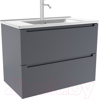 Тумба с умывальником ЗОВ Дион 60 / D60LAFM7015MKV5-OL60 (графит матовый)