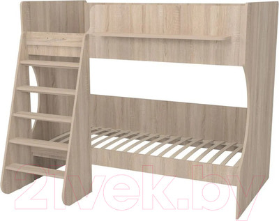 Двухъярусная кровать детская Можга Капризун 3 / Р434 (дуб сонома)