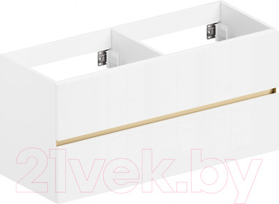 Тумба с умывальником ЗОВ Лира 120 / L120MW0MWGVG-OL120 (белый глянец)