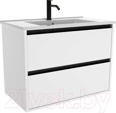 Тумба с умывальником ЗОВ Парма 70 / P70LWP0MWMC1B-OL70 (белый матовый)
