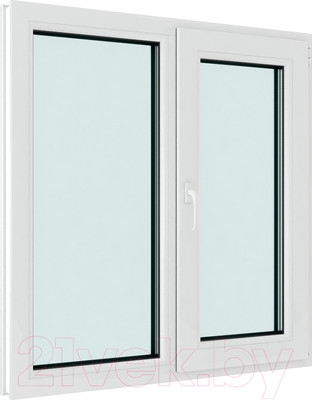 Окно ПВХ Brusbox Futuruss Двухстворчатое Поворотно-откидное правое 2 стекла (1350x1350x60)