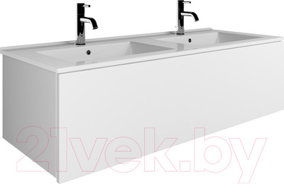 Тумба с умывальником ЗОВ Кито 120 / K120LW0MWM-OL120 (белый матовый)