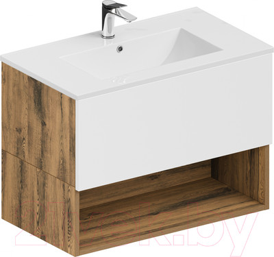 Тумба с умывальником ЗОВ Кито-2 100 / 2K100LA0MWM-OL100 (аттик/белый матовый)