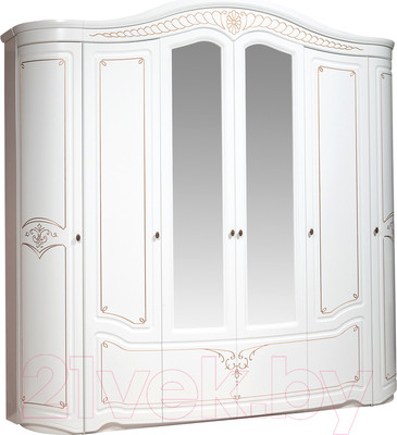 Шкаф ФорестДекоГрупп Луиза 6.Д1 (слоновая кость)