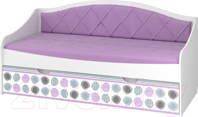 Кровать-тахта Премиум Рокси 800 (белый/ирис)