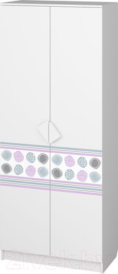 Шкаф Премиум Рокси двухстворчатый (белый/ирис)