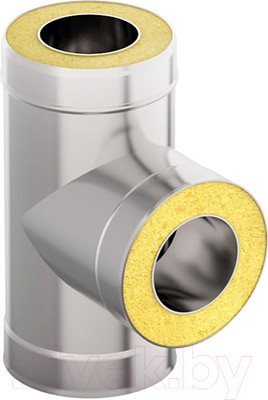 Тройник для труб Гефест Сталь 90 120x200 AISI 430/430 0.8мм/0.5мм (К) 380мм