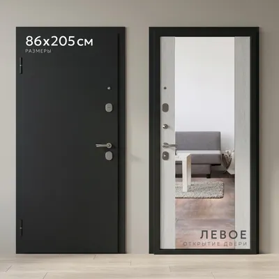 Входная дверь Guard С зеркалом 86x205 левая (графит/бьянко)