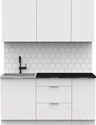 Кухонный гарнитур Интермебель Микс Топ-2 1.6м (белый премиум/тунис)