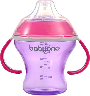 Поильник BabyOno Natural Nursing c мягким носиком 3м+ / 1456/02 (180мл, розовый/фиолетовый)