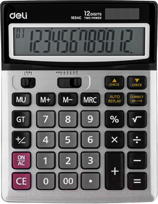 Калькулятор Deli Core / 1654C (серый)