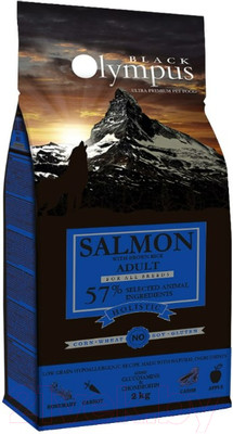 Сухой корм для собак Black Olympus Для взрослых всех пород лосось с бурым рисом (2кг)