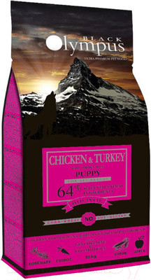 Сухой корм для собак Black Olympus Для щенков всех пород курица и индейка с бурым рисом (12кг)