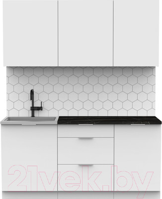 Кухонный гарнитур Интермебель Микс Топ-3 1.7м (белый премиум/тунис)