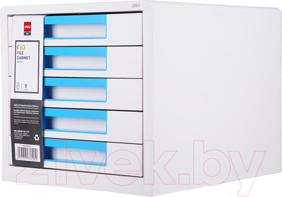 Лоток для бумаг Deli Rio / Z01033 (белый/голубой)