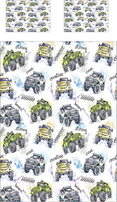 Набор текстиля для спальни Ambesonne Маленькие внедорожники 160x220 / bcsl_46011