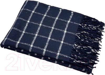 Плед Vladi Палермо Soul 140x200 / 12991 15S (темно-синий/белый/темно-синий)