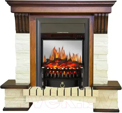 Каминокомплект Смолком Stone Montebello Corner + Fobos-s Lux BL LT (дуб антик)