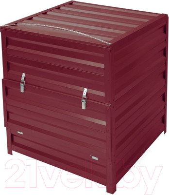 Компостер Формула качества Оцинкованный с крышкой 1000x1000x1000 R3005C (винно-красный)