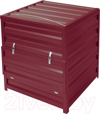 Компостер Формула качества Оцинкованный с крышкой 1500x1500x1000 R3005C (винно-красный)