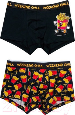 Комплект мужских трусов Mark Formelle 411124-2 (р.94-104, картошка на черном/черный)