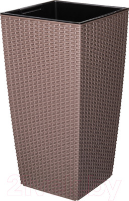 Кашпо Эльфпласт Camellia Ротанг / EP594-2 (серо-коричневый)