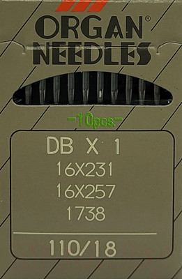 Набор игл для промышленной швейной машины Organ DBx1 110 ORG-10 (универсальные)