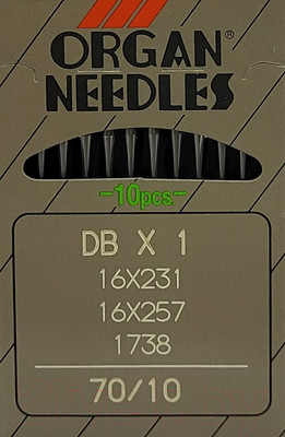 Набор игл для промышленной швейной машины Organ DBx1 70 ORG-10 (универсальные)