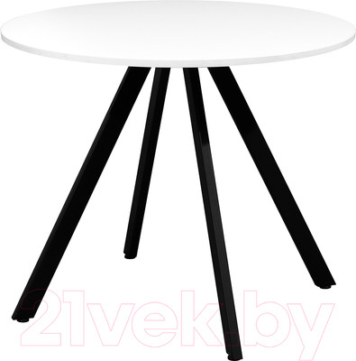 Обеденный стол Millwood Олесунн D900 18мм (белый/металл черный)