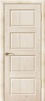 Дверь межкомнатная Wood Goods ДГФ-4Ф 90x200 (неокрашенный массив хвои)