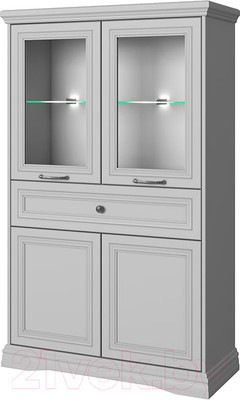 Шкаф с витриной Anrex Valencia 2V2D1S (серый)