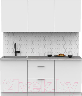 Кухонный гарнитур Интермебель Микс Топ-4 1.8м (белый премиум/венато)