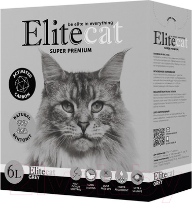Наполнитель для туалета EliteCat Activated Carbon с активированным углем 2428/EC (6л/5.142кг)