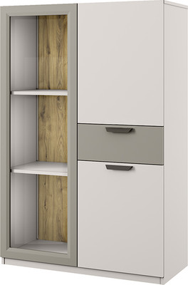 Шкаф с витриной Anrex Modern 1V2D1S (персидский жемчуг/игристый ликер)