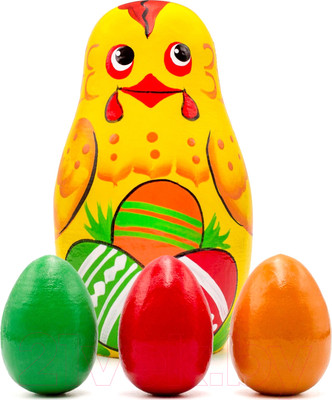 Матрешка сувенирная Брестская Фабрика Сувениров Курочка с яйцами / 6_egg3