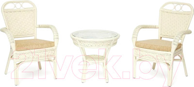Комплект садовой мебели Tetchair Andrea (ротанг белый)