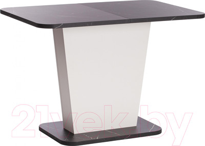 Обеденный стол Tetchair Gent 110-145x686x75.5 (мрамор блэк роял/белый)