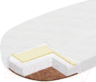 Матрас в кроватку INDIGO Lux Life Aloe 12x75x125 (овал, стеганный трикотаж)