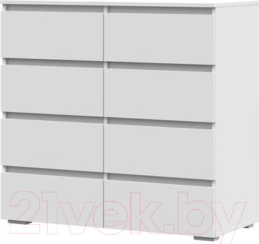 Комод Стендмебель Хелен КМ 04 8 ящиков (белый/белый)