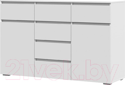 Тумба Стендмебель Хелен КМ 05 6 ящиков (белый/белый)