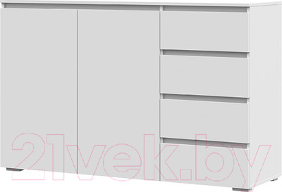 Тумба Стендмебель Хелен КМ 06 4 ящика (белый/белый)