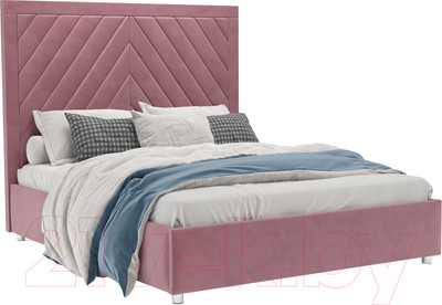 Полуторная кровать Mebel-Ars Мишель 140 (велюр пудра НВ-178 18)